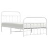 vidaXL Cadre de lit m&eacute;tal sans matelas et pied de lit blanc 100x200 cm