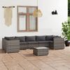 vidaXL Salon de jardin 8 pcs avec coussins R&eacute;sine tress&eacute;e Gris