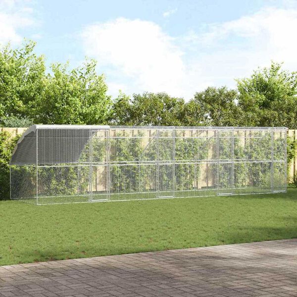 vidaXL Cage à poules Argent 800 x 200 x 198.5 cm Acier galvanisé