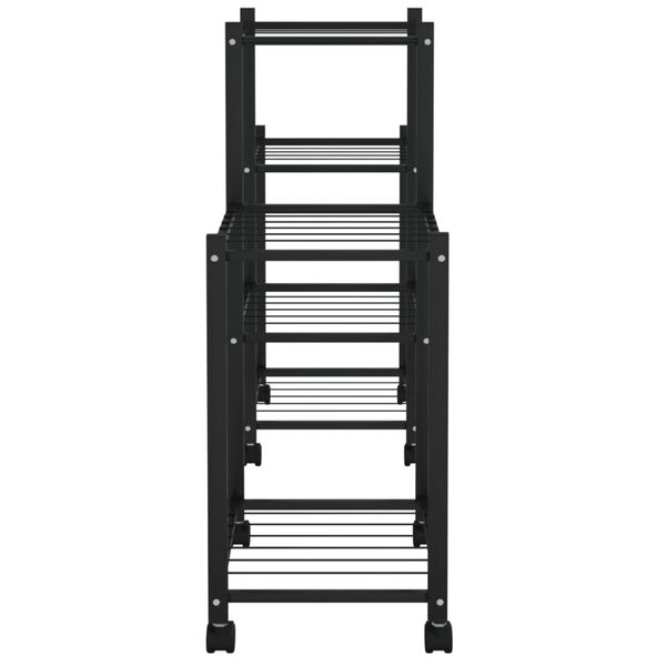 vidaXL Jardinière avec roues 83x25x63,5 cm Noir Fer