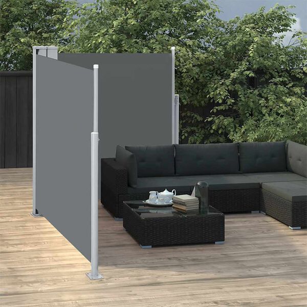 vidaXL Auvent lat&eacute;ral double r&eacute;tractable de patio 170x600cm Anthracite