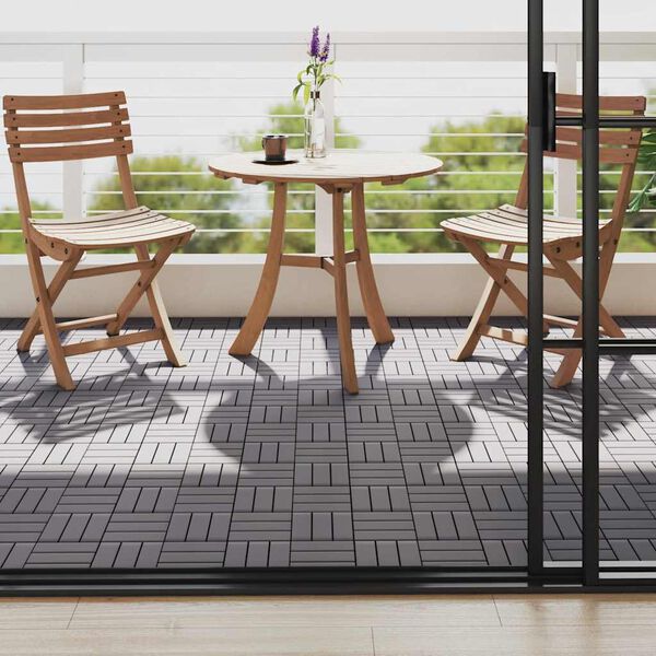 vidaXL Carreaux de terrasse 10pcs Délavage gris 30x30 cm Acacia solide