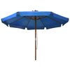 vidaXL Parasol d'ext&eacute;rieur avec m&acirc;t en bois 330 cm Bleu azur&eacute;