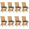 vidaXL Chaises de jardin avec coussins anthracite lot de 8 Teck massif