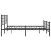 vidaXL Cadre de lit m&eacute;tal sans matelas avec pied de lit noir 193x203cm