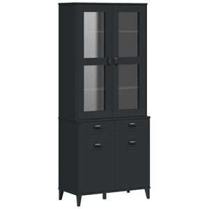 vidaXL Buffet VIKEN noir 80x40x190 cm bois massif de pin