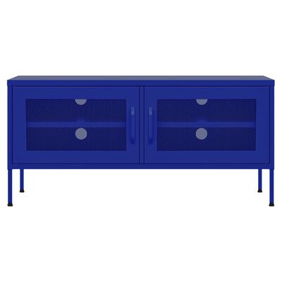 vidaXL Meuble TV Bleu marine 105x35x50 cm Acier