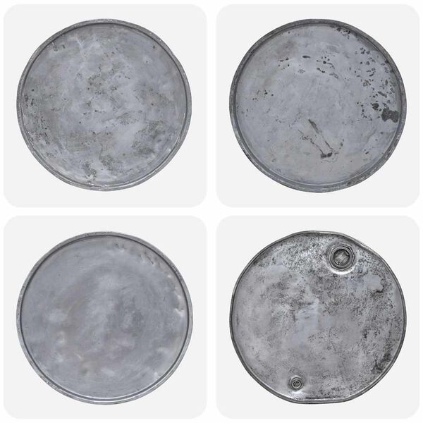 vidaXL Table basse bois de récupération mélangé 60x45 cm argenté