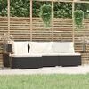 vidaXL Salon de jardin 4 pcs avec coussins Noir R&eacute;sine tress&eacute;e