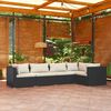vidaXL Salon de jardin 5 pcs avec coussins R&eacute;sine tress&eacute;e Noir