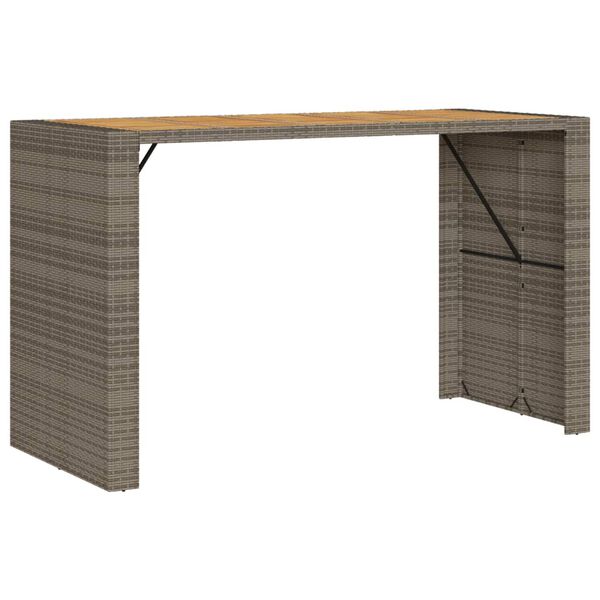 vidaXL Table de bar de jardin et dessus en bois acacia r&eacute;sine tress&eacute;e