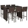 vidaXL Ensemble de bar de jardin 7 pcs marron r&eacute;sine tress&eacute;e