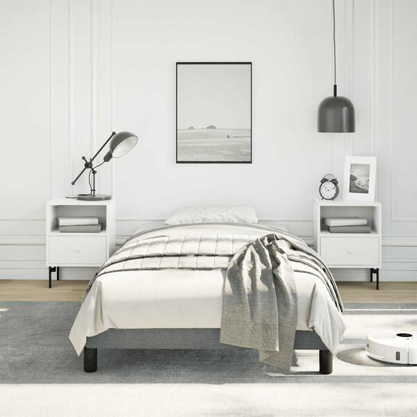 vidaXL Cadre de lit gris foncé 100x203 cm tissu
