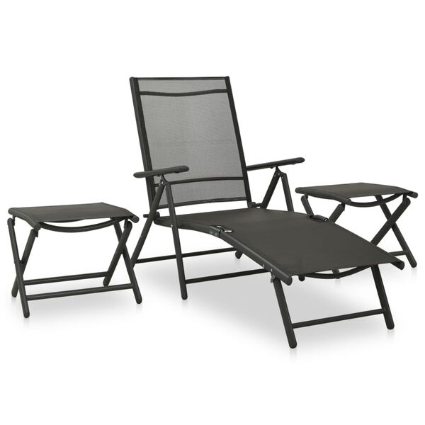 vidaXL Salon de jardin 9 pcs Noir et anthracite