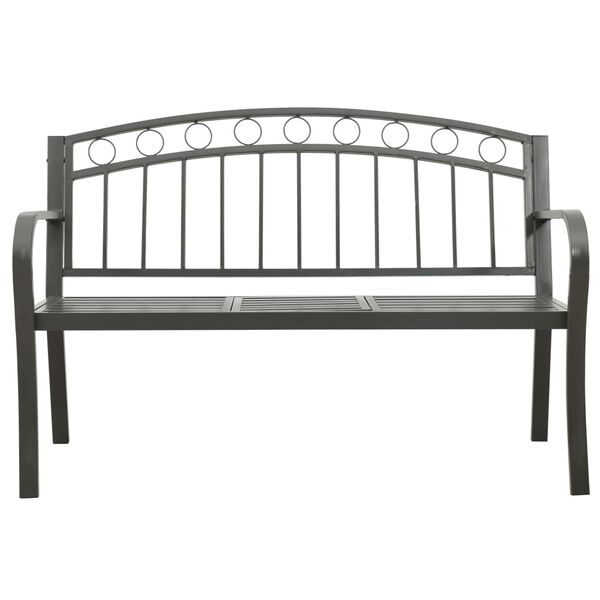 vidaXL Banc de jardin avec une table 125 cm acier gris
