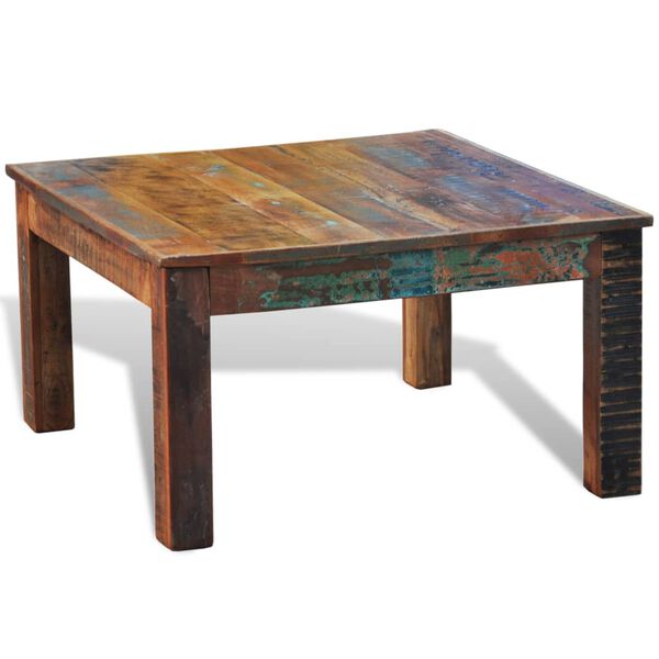 vidaXL Table basse carr&eacute;e Bois de r&eacute;cup&eacute;ration