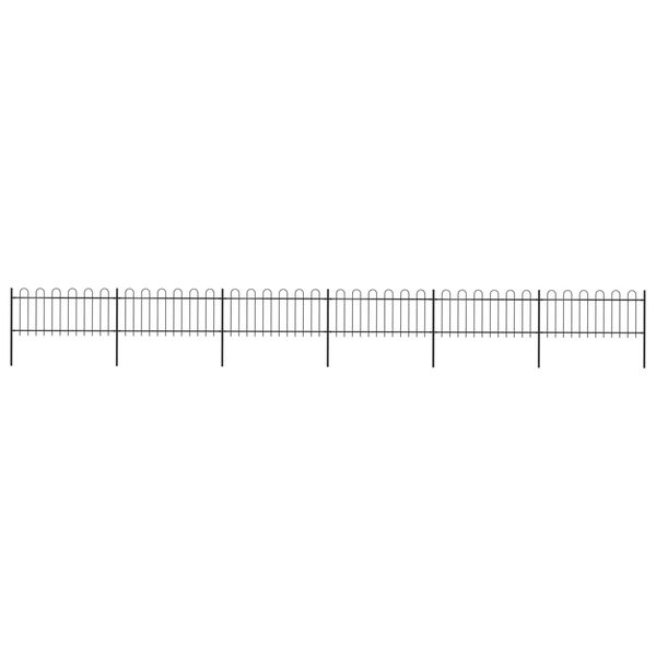 vidaXL Clôture de jardin avec arceau en acier 1070 x 80 cm Noir