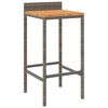 vidaXL Ensemble de bar jardin 3 pcs gris poly rotin/bois massif acacia
