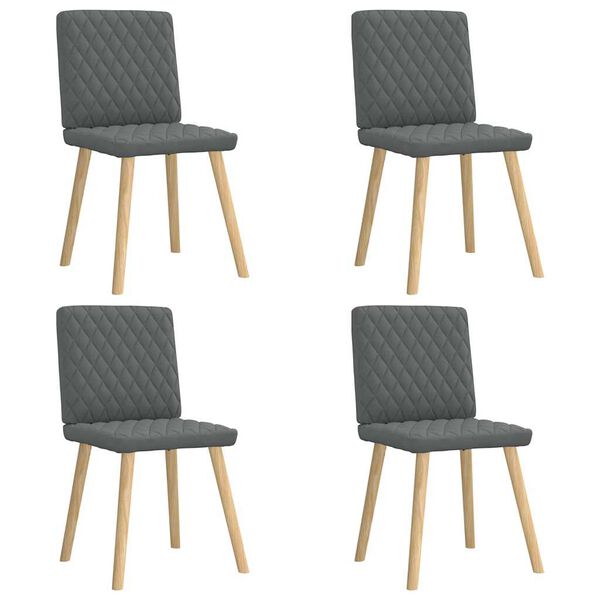 vidaXL Chaises &agrave; manger lot de 4 gris fonc&eacute; tissu