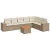 vidaXL Salon de jardin avec coussins 8 pcs beige r&eacute;sine tress&eacute;e