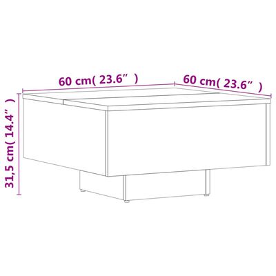 vidaXL Table basse blanc 60x60x31,5 cm bois d'ingénierie