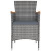 vidaXL Chaises &agrave; manger de jardin lot de 4 R&eacute;sine tress&eacute;e Gris