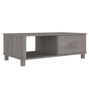 vidaXL Table basse HAMAR Gris clair 100x55x35 cm Bois massif de pin