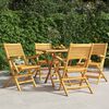 vidaXL Chaises de jardin pliantes lot de 4 55x62x90cm bois massif teck