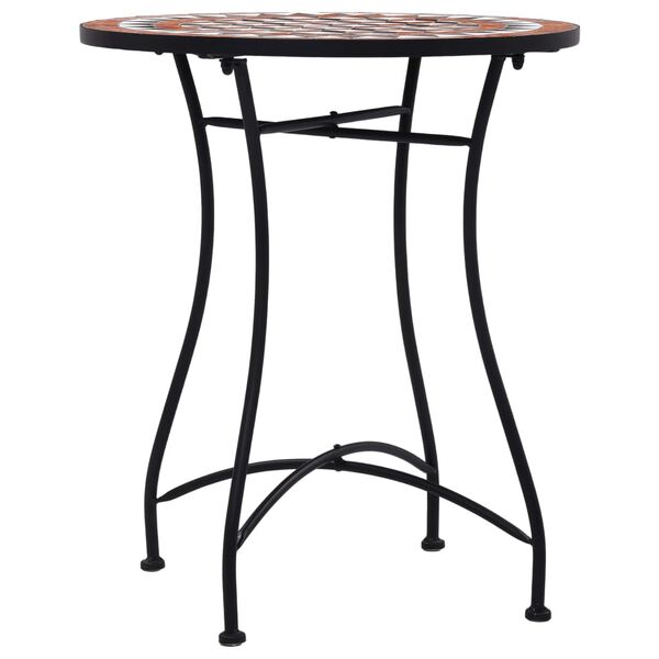 vidaXL Table de bistro mosa&iuml;que Marron 60 cm C&eacute;ramique