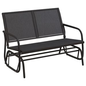 vidaXL Banc oscillant de jardin noir 120,5x76x86,5 cm textil&egrave;ne/acier