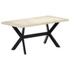 vidaXL Table &agrave; manger Blanc 160x80x75 cm Bois de manguier massif