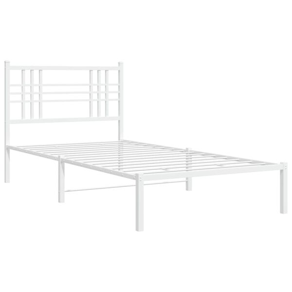 vidaXL Cadre de lit métal sans matelas et tête de lit blanc 100x200 cm