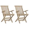 vidaXL Chaises de jardin pliantes lot de 2 gris 56x61x89cm bois teck