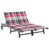 vidaXL Chaise longue de jardin 2 places avec coussin Gris Acacia