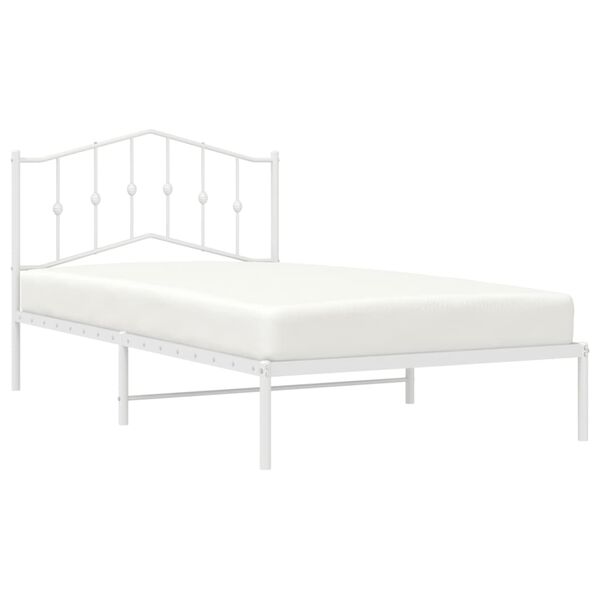 vidaXL Cadre de lit métal sans matelas et tête de lit blanc 100x200 cm