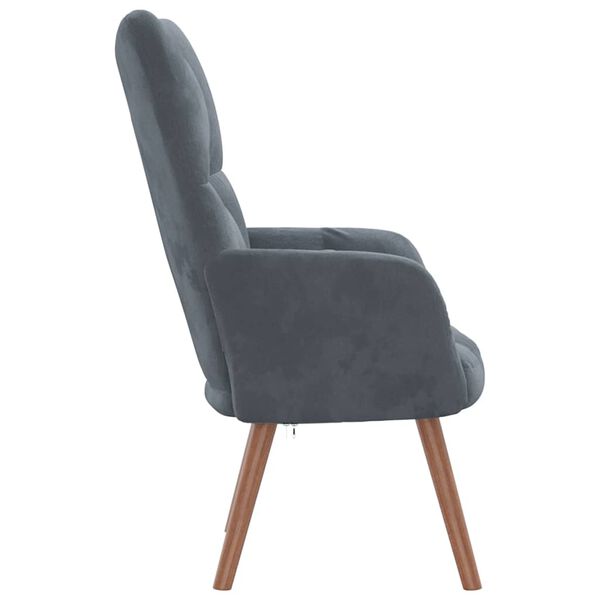 vidaXL Chaise de relaxation Gris fonc&eacute; Velours