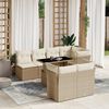 vidaXL Salon de jardin avec coussins 8 pcs beige r&eacute;sine tress&eacute;e