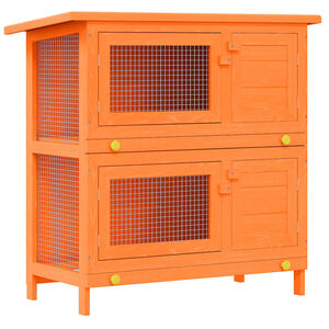 vidaXL Clapier d'ext&eacute;rieur Cage animaux petits 4 portes Bois