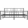 vidaXL Cadre de lit métal sans matelas avec pied de lit noir 183x213cm