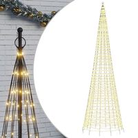 vidaXL Arbre de Noël lumineux sur mât de drapeau 1534 LED blanc 500 cm