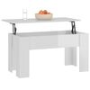vidaXL Table basse blanc brillant 101x49x52 cm bois d'ing&eacute;nierie