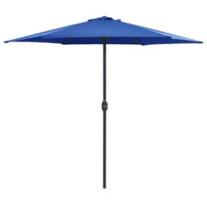 vidaXL Parasol de jardin et m&acirc;t en aluminium 270x246 cm Bleu azur&eacute;