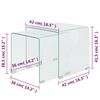 vidaXL Ensemble de tables gigognes 2 Pi&egrave;ces Verre tremp&eacute; Transparent