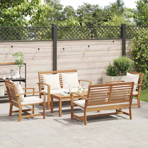 vidaXL Ensemble de canapé de jardin Naturel Bois de teck solide