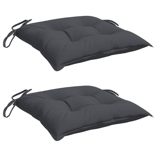vidaXL Coussins de chaise lot de 2 anthracite 40x40x7 cm tissu oxford