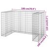 vidaXL Mur en gabion pour poubelles Acier galvanis&eacute; 180x100x110 cm