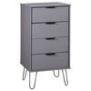 vidaXL Armoire &agrave; tiroir Gris 45x39,5x90,3 cm Bois de pin solide