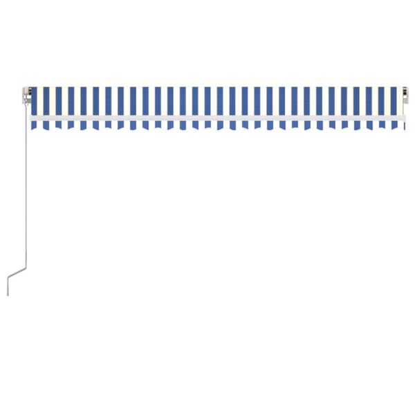 vidaXL Auvent manuel rétractable 500x300 cm Bleu et blanc