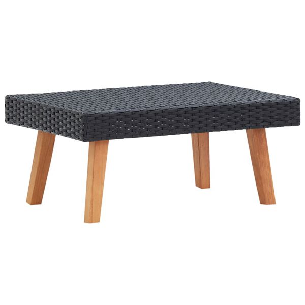 vidaXL Table basse de jardin R&eacute;sine tress&eacute;e Noir