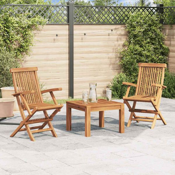 vidaXL Chaises pliables de jardin lot de 2 Bois de teck solide